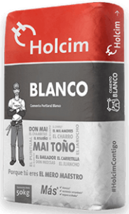 Bulto de cemento Holcim blanco